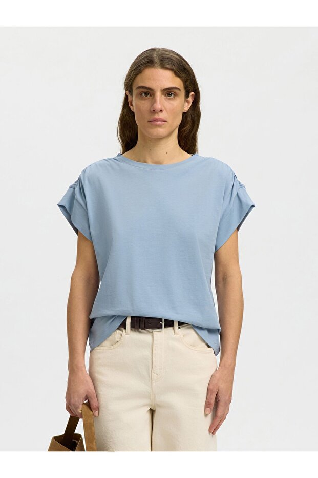 Oberteil mit kurzen Ärmeln Baumwoll - 1