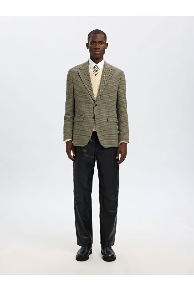 Einreihiger Blazer Karierter - 4