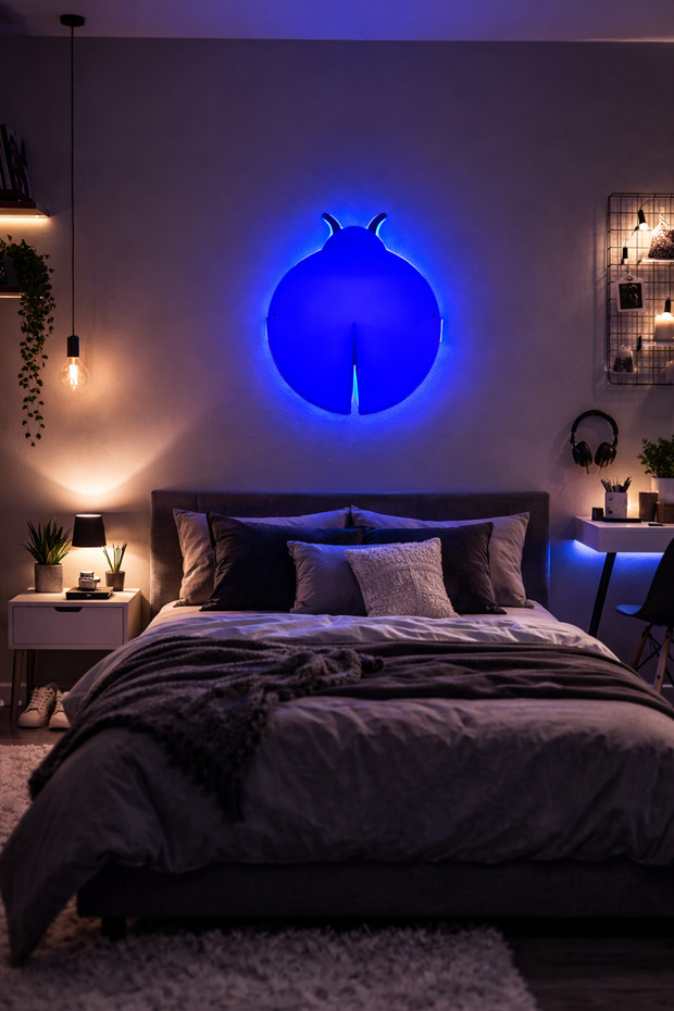 مصباح حائط LED على شكل دعسوقة 25x21x5