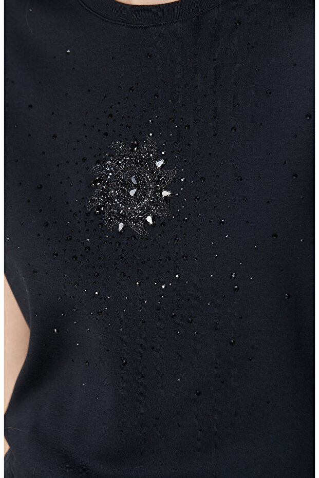 Siyah Baskılı T-shirt - 6