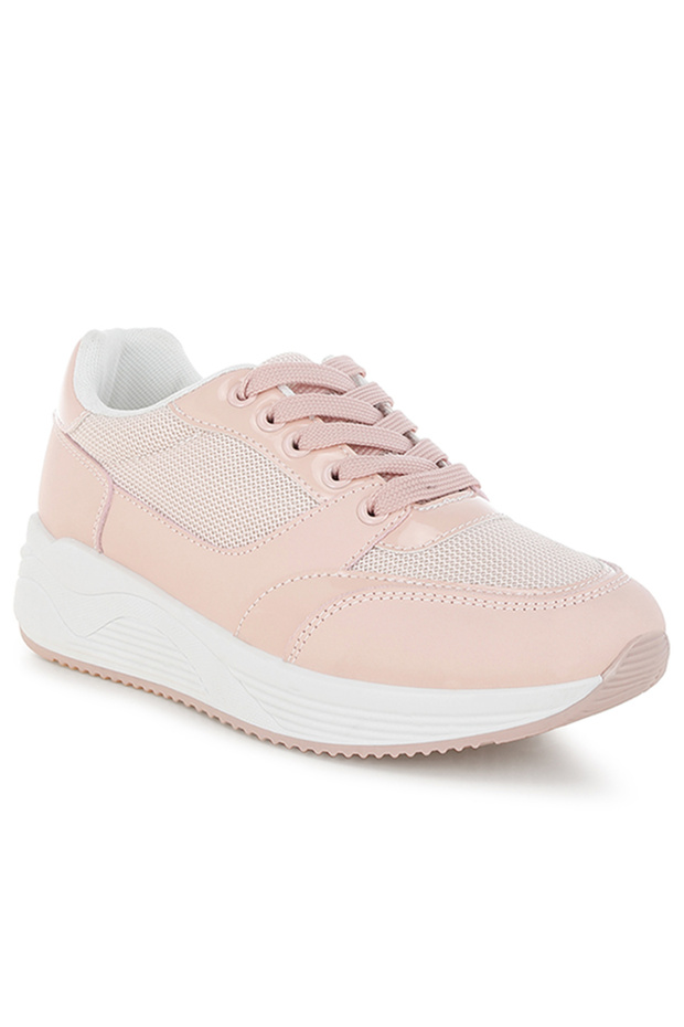 Women's Chunky Mesh Lace Up Sneakers In Pink