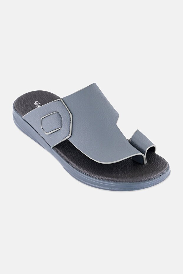 Men Slip On Arabic Sandals, Dark Grey