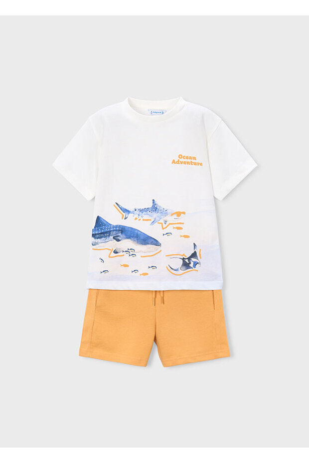 Boy's T-Shirt Shorts Set Yellow 3610