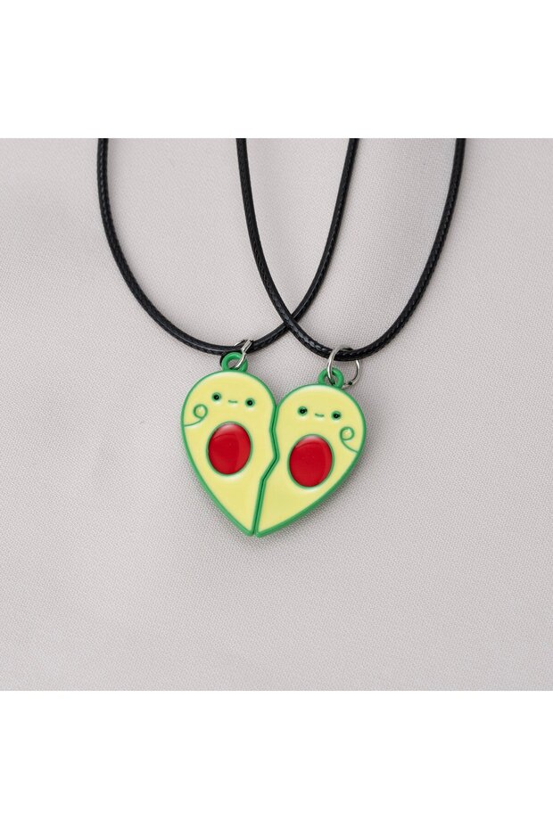 2-Pack Avocado Magnet Rope Necklace, Friendship Necklace, Best Friends