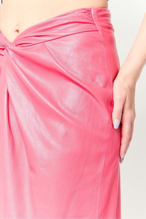 تنورة ميدي سادة للنساء، وردي - 3