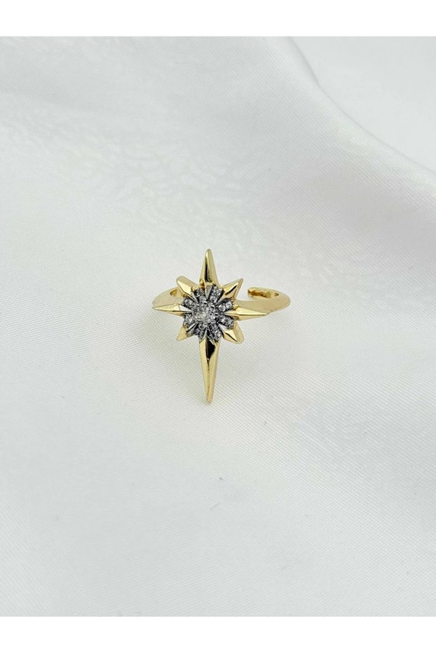 Steel Double Color North Star Adjustable Design Ring