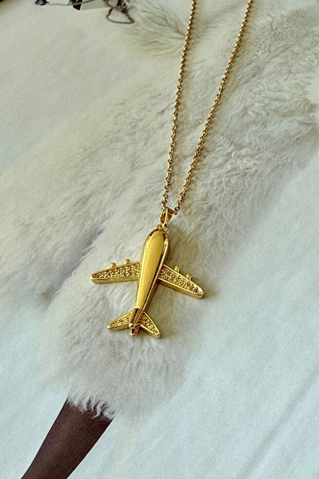 Steel Airplane Figured Necklace