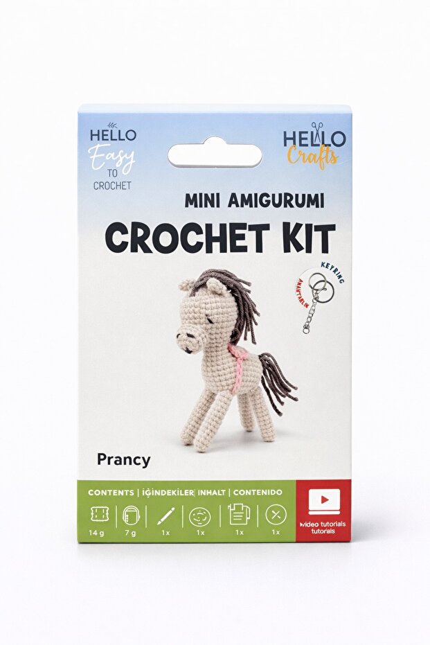 Amigurumi Kit | Cute Horse Knitting Set | For Beginners | Keychain Options Available