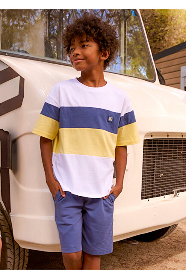 Boy's T-Shirt Shorts Set Navy Blue 6691