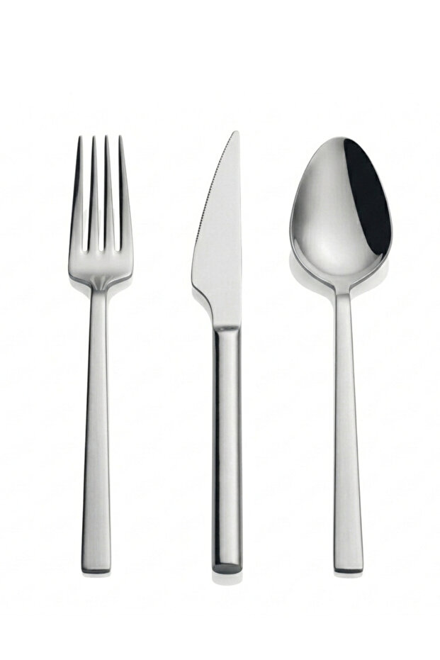 Luna Sade 18/10 Stainless Steel Professional Fork Spoon Knife 12-Piece Cafe Restaurant Hotel Set 3mm 304