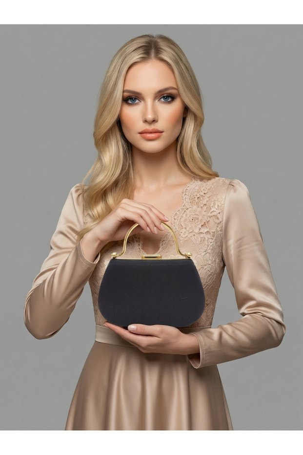 Black Color Glittery Satin Stone Strappy Chain Women's Evening Dress Bag Wedding Engagement Graduation