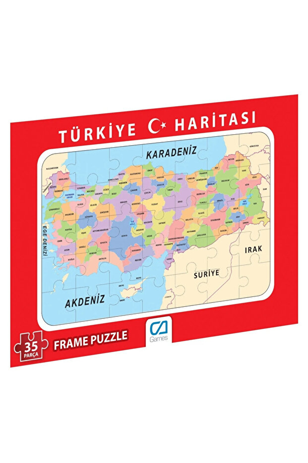 Our Turkey - Turkey Map 35 Pieces Framed 34X24Cm Children's Puzzle Jigsaw Series