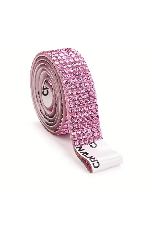 Pink Stone Adhesive Strip 6 Rows of Stones Length 40 cm