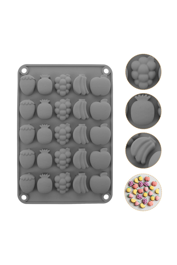Silicone Fruit Figures (Strawberry, Pineapple, Grape, Banana, Apple) Haribo Chocolate and Jelly Bean Mold