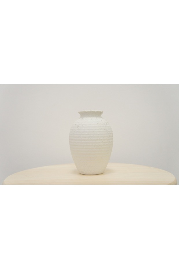 ELEGANT FLARE TOP WHITE CERAMIC VASE