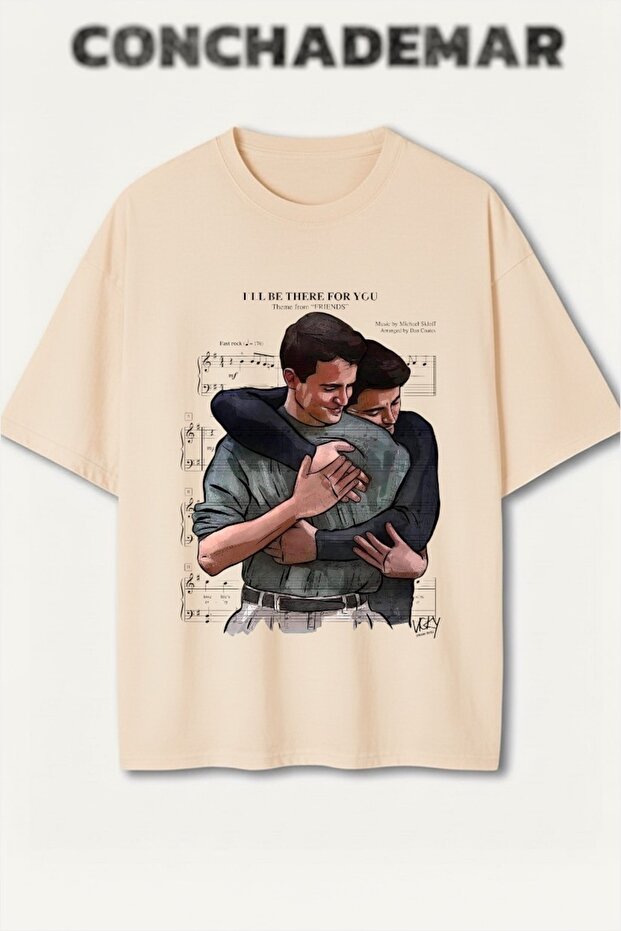Joey and Chandler Printed Premium Oversized Cotton Lu T-Shirt