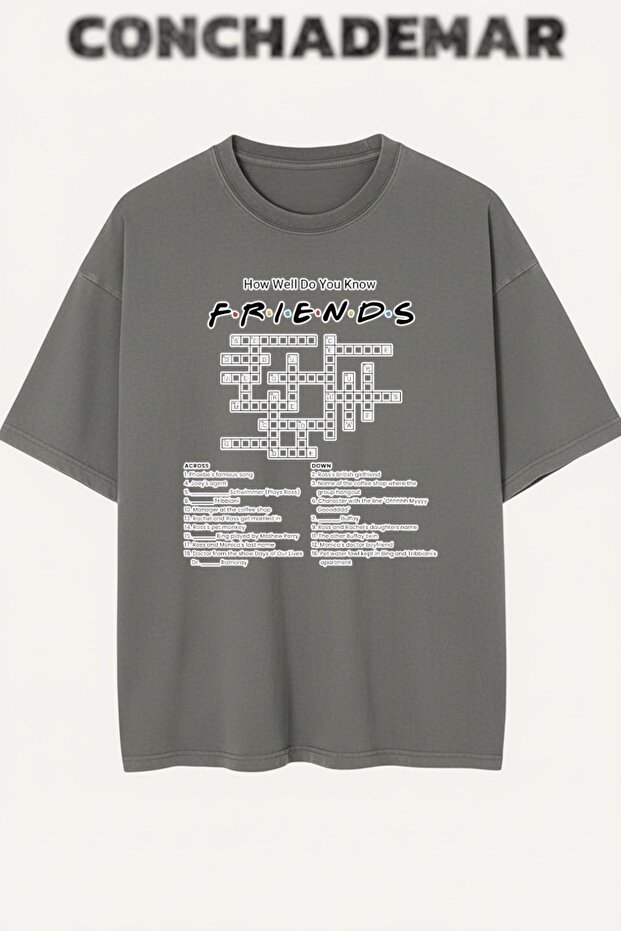 Friends Puzzle Printed Premium Oversized Cotton Piece T-Shirt