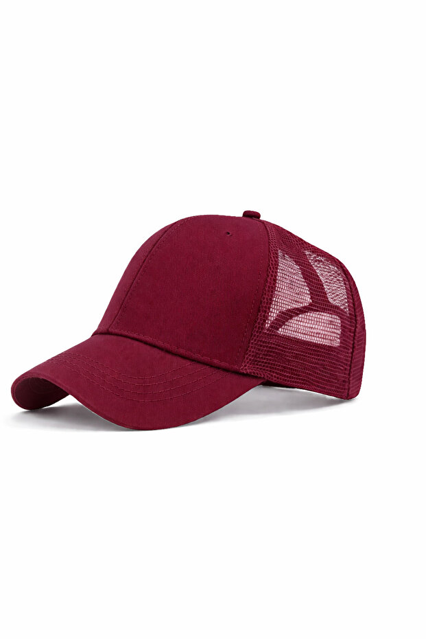 قبعة خلفية شبكية صيفية بلون واحد قابلة للتعديل - 1