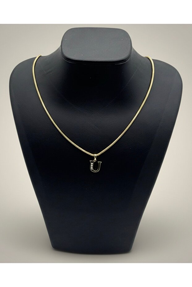Xuping Snake Back Chain U Letter Pendant with Zircon Stone Women's Necklace Vip Series