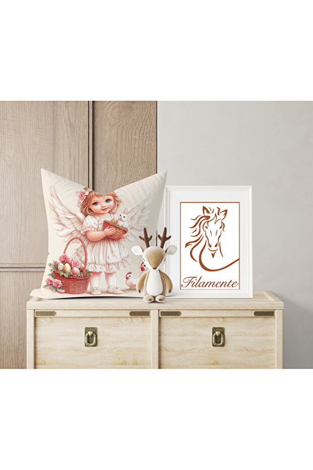 Reversible Digital Print Cushion Cover - Spring / Easter / Happy Easter - 3