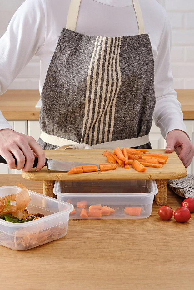 بامبو طبق تقديم مستطيل الشكل لتقديم الإفطار مقاس 22x33 سم - 1