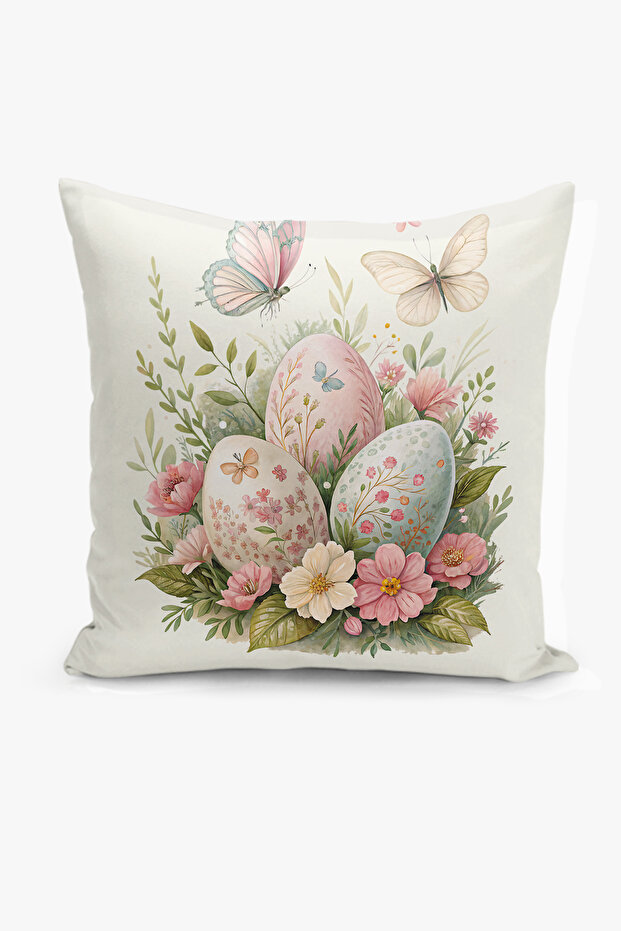 Reversible Digital Print Cushion Cover - Spring / Easter / Happy Easter - 1