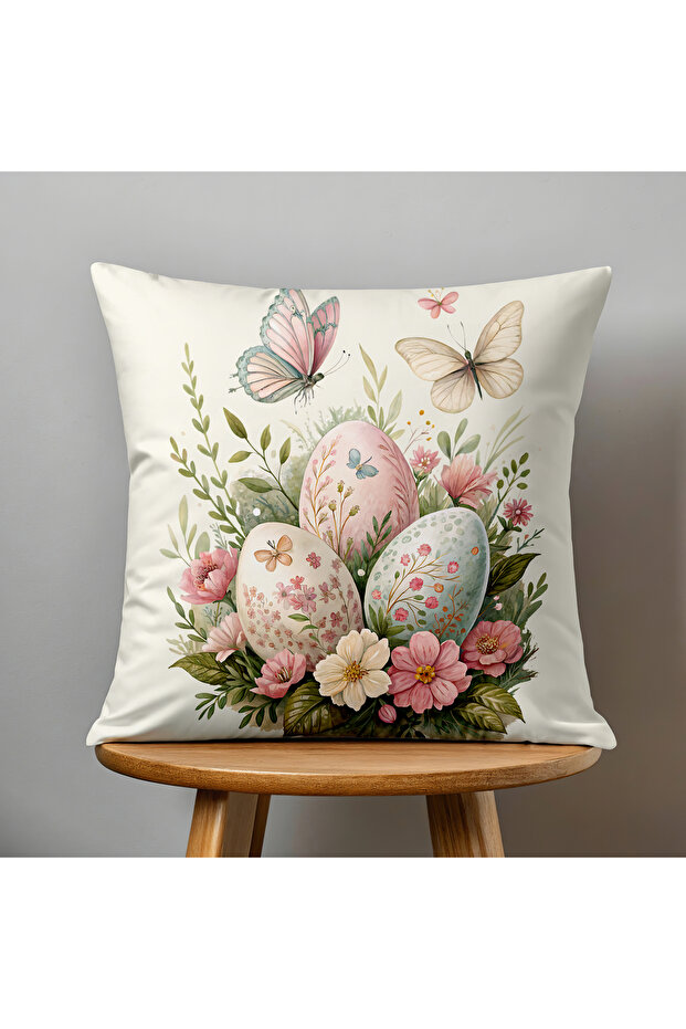Reversible Digital Print Cushion Cover - Spring / Easter / Happy Easter - 2