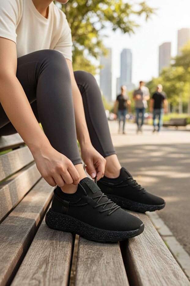 Women's Textured High-Sole Walking Shoes