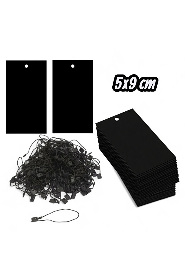 Black Cardboard Label with String 5X9 cm 1000 Pcs