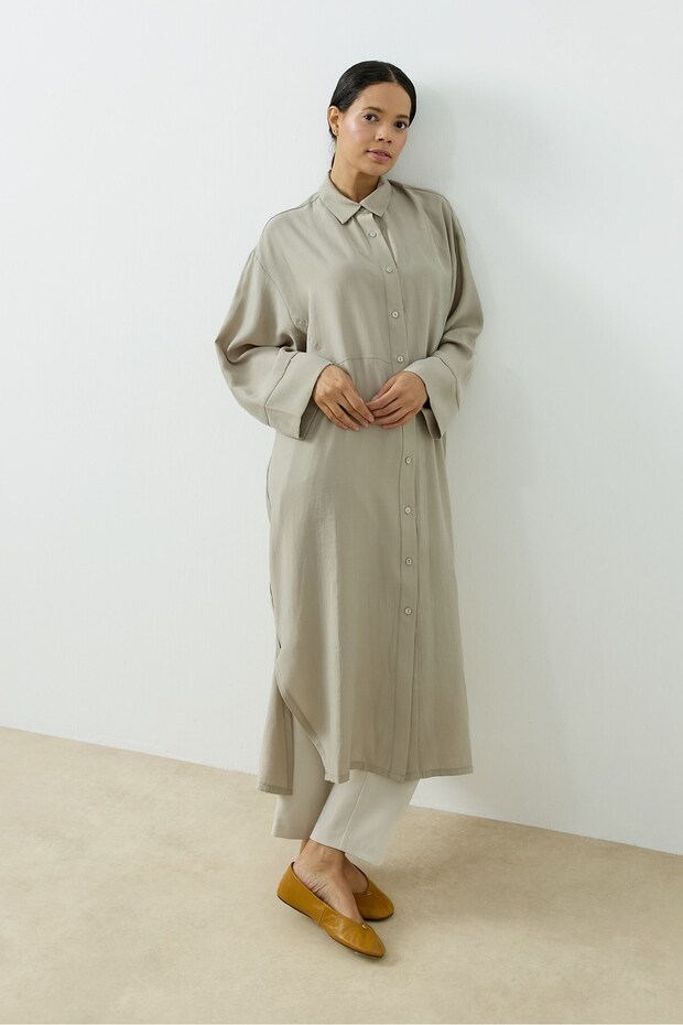 Velin Gömlek Bej - 9