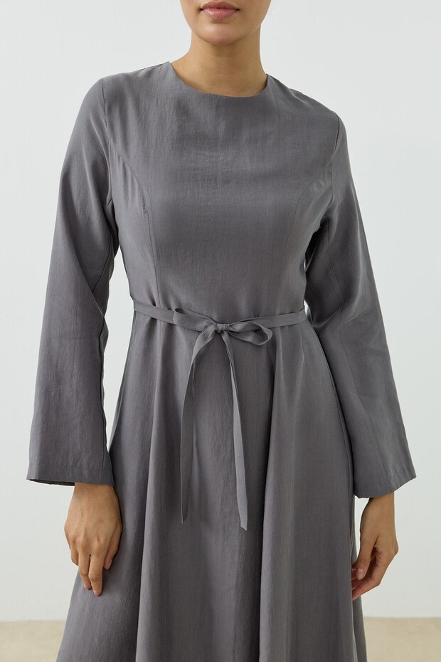 Seranova Elbise Gri - 6