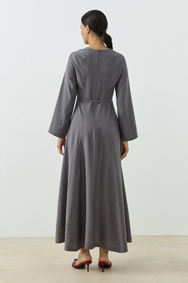 Seranova Elbise Gri - 4