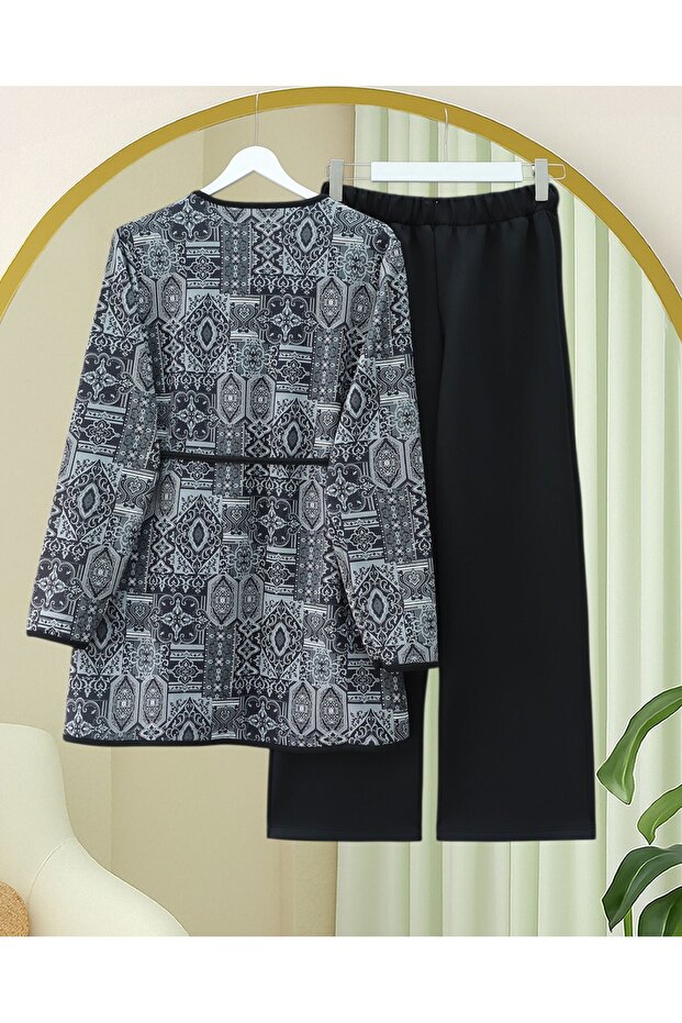 طقم سترة وبنطلون سكوبا أصلي من بجيوب - أسود - 3