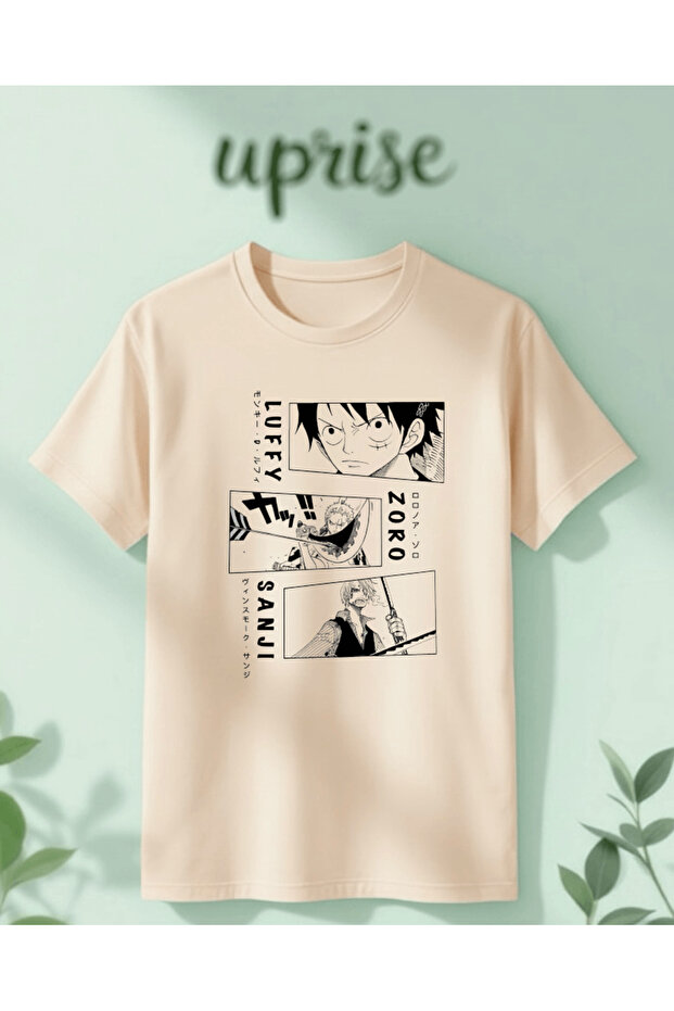 One Piece Zoro Luffy Sanji Printed Cotton Lu Oversized T-Shirt