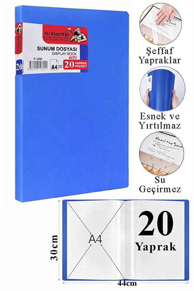 Presentation File 1 Pack of 20 Pockets Catalog File with Pockets 20 Pockets Self-File with Plastic Cover