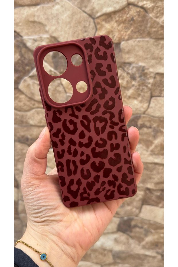 Redmi Note 13 Pro 4g Compatible Leopard Printed Pack Silicone Shock-Absorbing Classic Protected Rubber Case