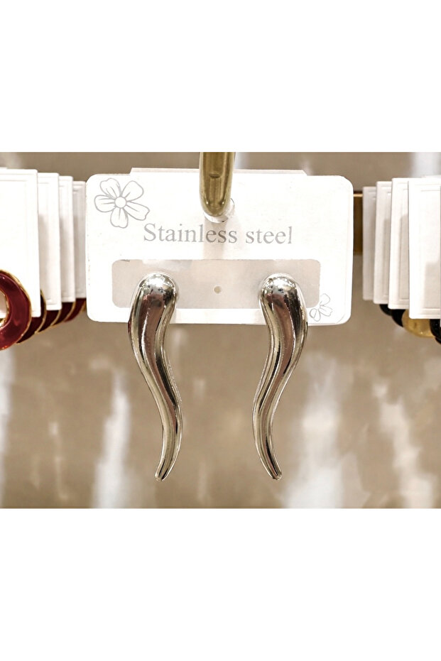 Stainless Steel Bohemian Horn Earrings