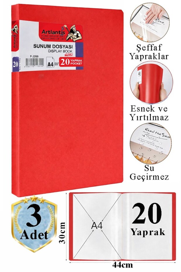 ملف عرض تقديمي أحمر، 20 حقيبة، 3 أكياس، ملف كتالوج مع حقيبة، 20 حقيبة بلاستيكية ذاتية التعبئة