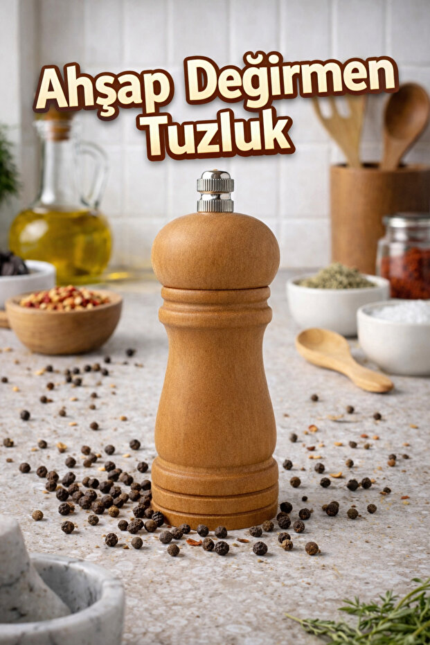 Wooden Mill Salt Shaker – Manual Spice & Pepper Grinder |   Stylish Kitchen Grinder (1 Piece)