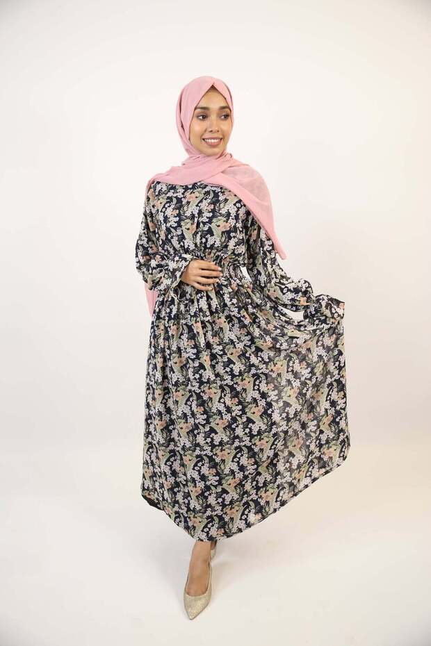 Hadiqah Lined Printed Maxi Dress