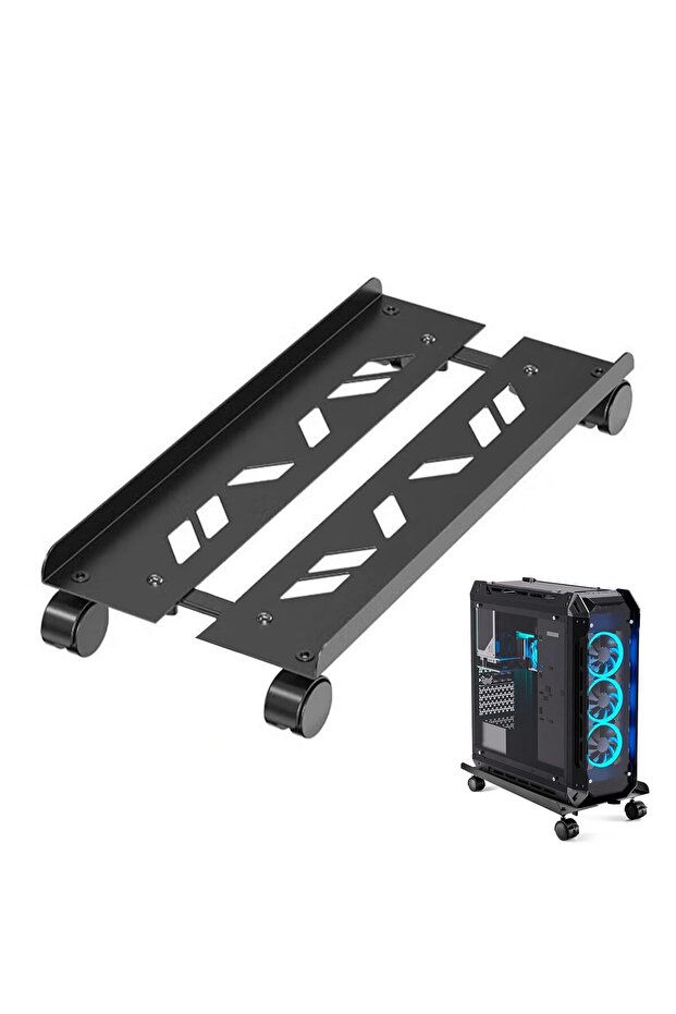 Mobile CPU Stand, Adjustable Computer Tower Stand Computer Case Holder - 1