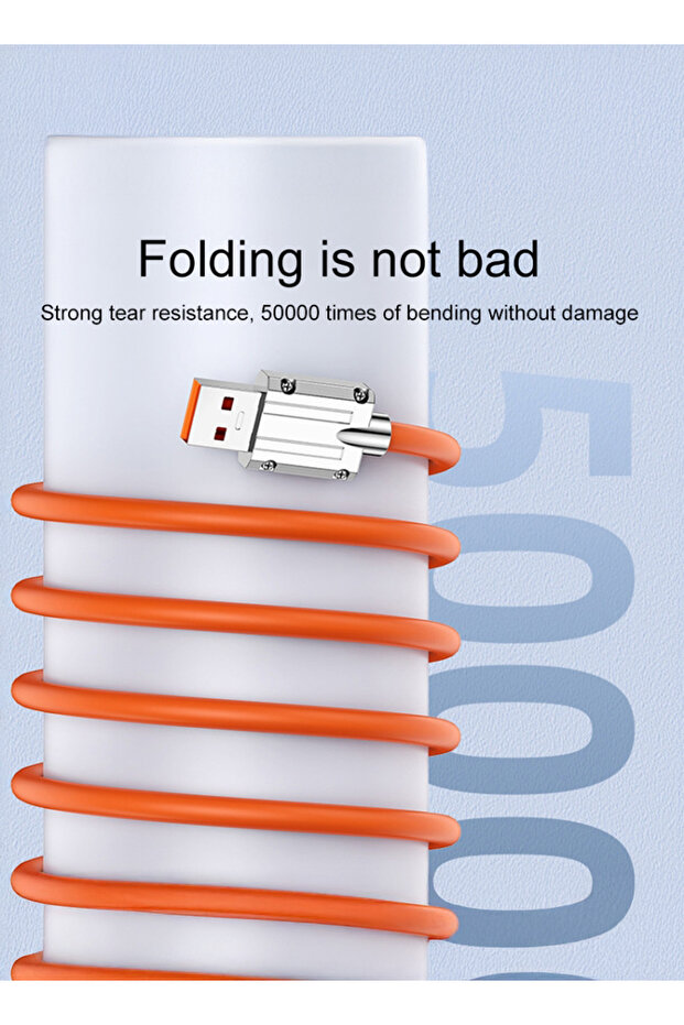 120W USB Type-C Fast Charging Cable – 6A Silicone Data Cable (2m) - 6