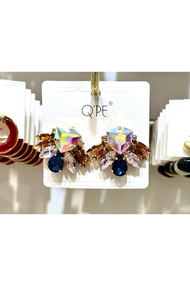 Qpe Crystal Stone Zra Model Vip Premium Quality Flower Earrings