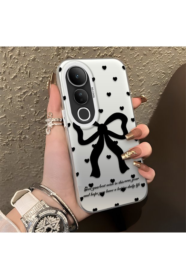 Vivo V50 Lite Compatible Silicone Edge Hard Back Anti-Fall Phone Case Knots Patterned