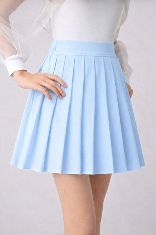 Girl's High Waist Pleated Skirt