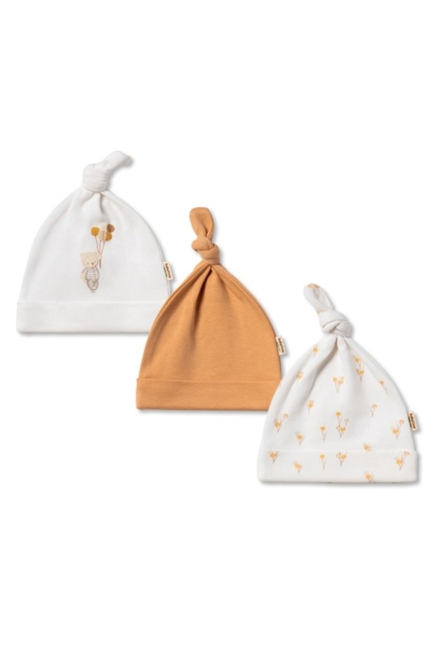 Baby 3-Piece Hat, 100% Organic Cotton Cotton, Baby and Newborn Series, Unisex