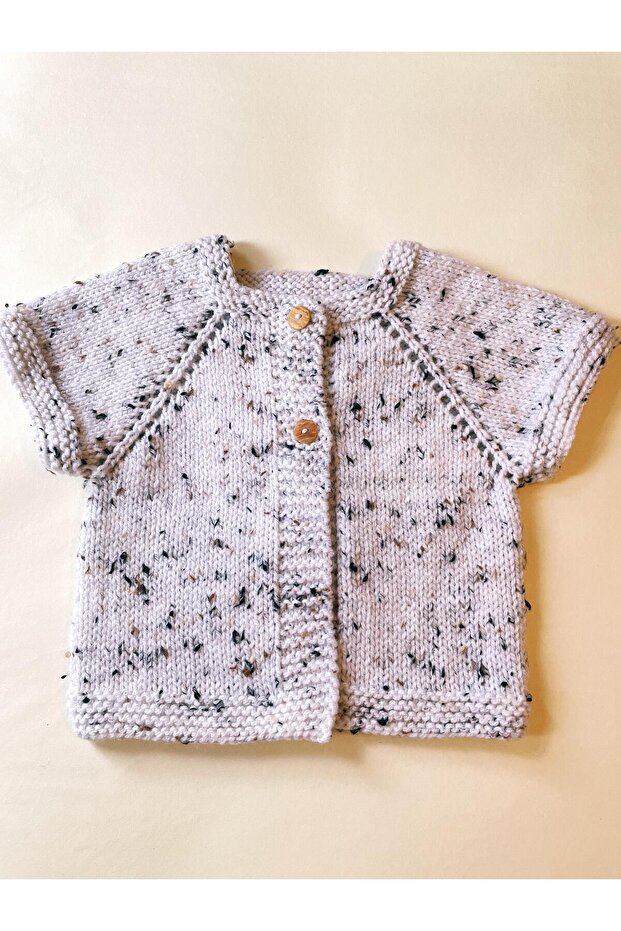 Baby Hand Knitted Vest White Coffee Black Gray Yarn 0-9 Months