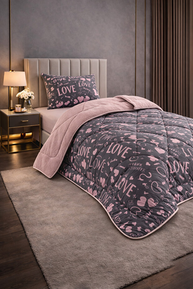 Single Duvet Set Patterned Welsoft Fleece ,Anti-Allergic, Reversible (Duvet + 1 Pillowcase)