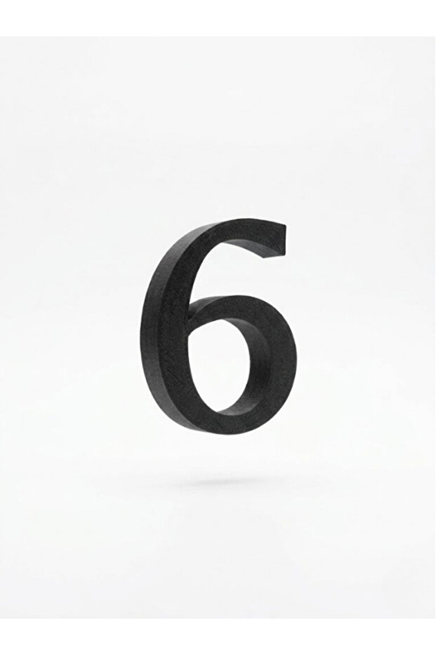 Door Apartment Number 5 cm Black Adhesive 3D Printing No - 6 Six
