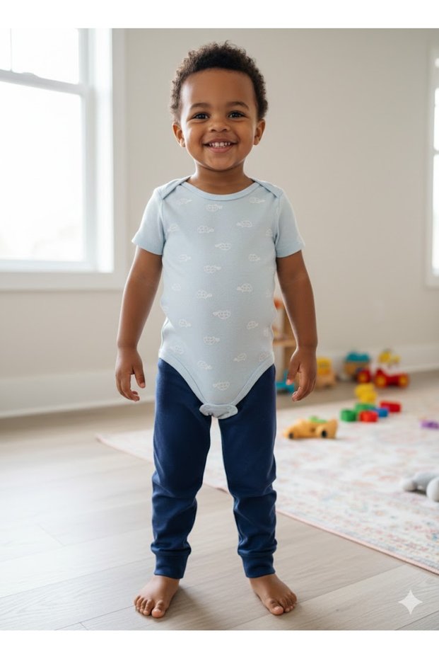 Girl Boy Child Baby Short Sleeve Snap Fastener Bodysuit-Badi 100% Organic Cotton 3.5-4-5-6 Years Old